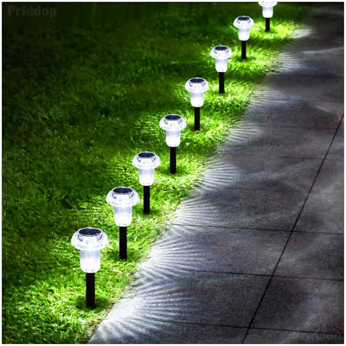 8 Pack Solar Pathway Lights Outdoor Waterproof 6000K Cool White LED (8 Count)