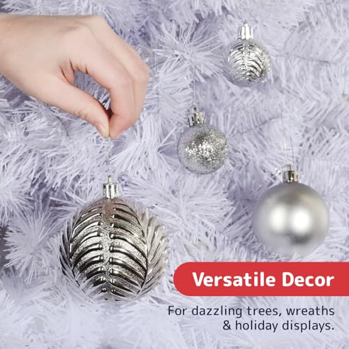 36pc Silver Christmas Ornaments Set