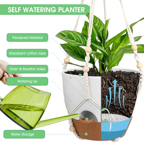 Hanging Planters for Indoor Outdoor Plants (2 Count)