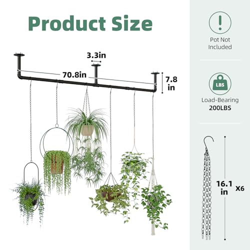 Plant Hanger Indoor with 6 Hanging Chains Hanging Planters