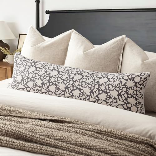 Set of 2 Decorative Long Body Lumbar Throw Pillow Covers Accent Farmhouse Cushion Covers Boho Floral Pillowcase for Couch Sofa Bedroom Living Room Home Decor (2 Count)
