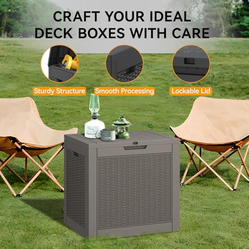 31 Gallon Outdoor Storage Box Waterproof Deck Box for Patio