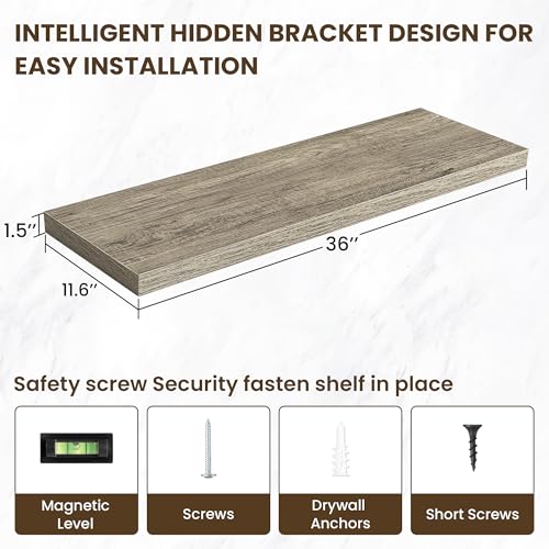 36 Inch Floating Shelves (2 Count)