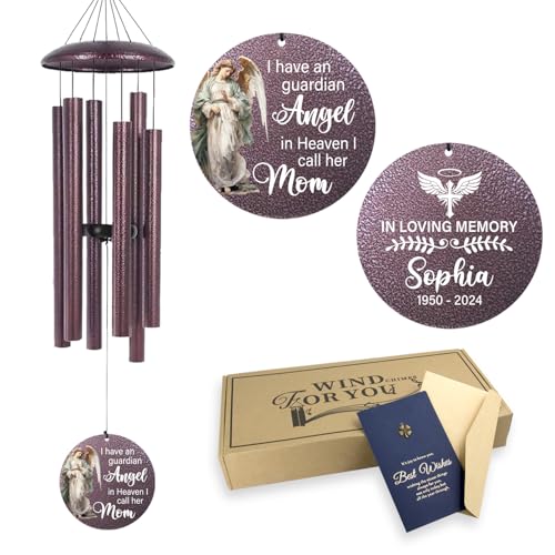36" Large Deep Tone Personalized Sympathy Wind Chimes