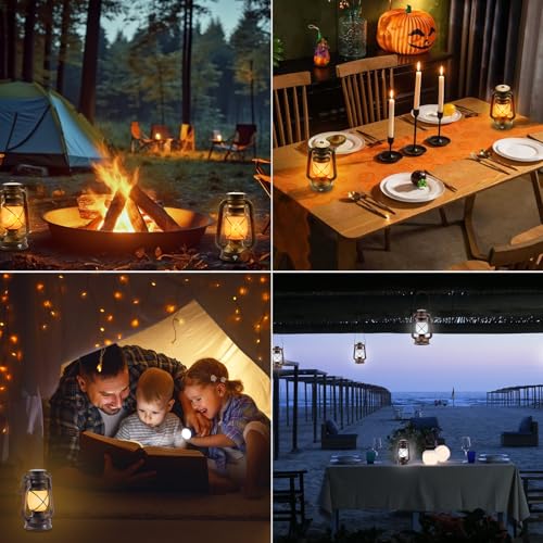 4 Pack Bronze Vintage 4 Modes Rechargeable Lanterns with Remote Control (4 Count)