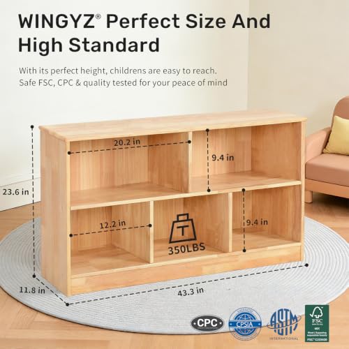 Rubber Wood Montessori Bookshelf (4 Count)