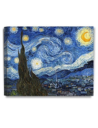 Starry Night Vincent Van Gogh Art Reproduction. Giclee Canvas Prints Wall Art for Home Decor. 20x16
