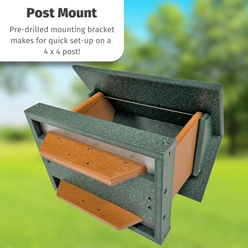 Poly Large Hopper Bird Feeder Post Mount for 4" x 4"