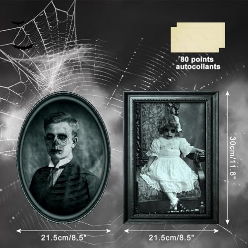 15 Halloween Gothic Creepy Skull Photos Haunted Horror Picture Frame (15 Count)