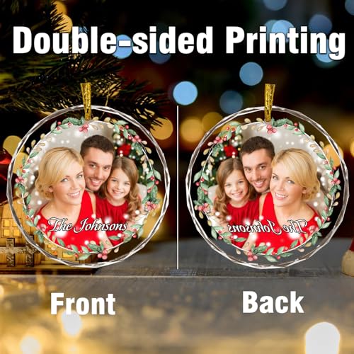 Custom Glass Ornaments Gifts for Christmas for Mom Dad