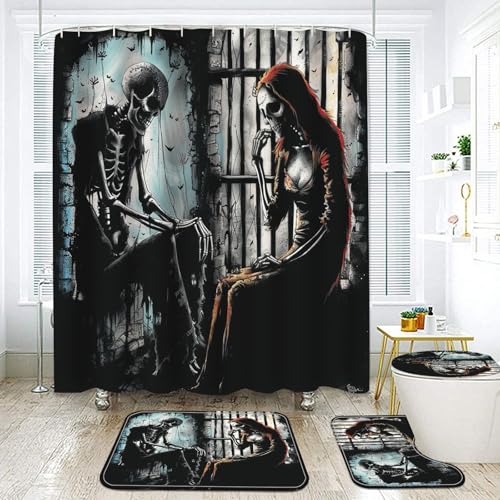 Halloween Decorations Shower Curtain Set with Non