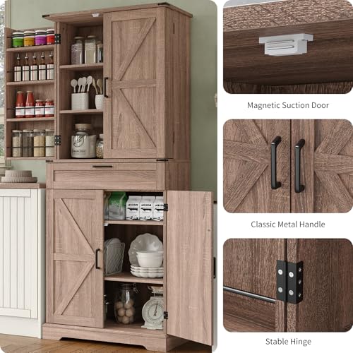 72'' Kitchen Storage Pantry Cabinet