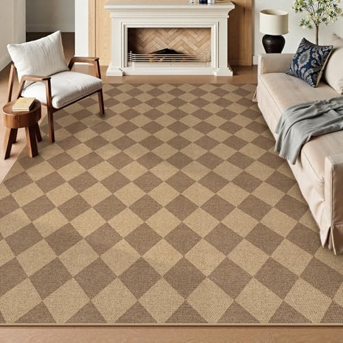 Checkered Easy Jute Dining Room Rug