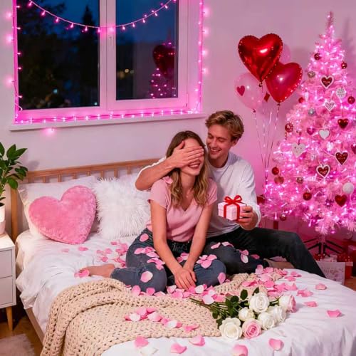 600 LED Pink Christmas String Lights Indoor Outdoor Plug in (168 Foot)