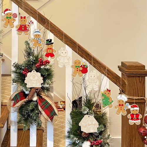 80PCS Wooden Christmas Ornaments to Paint (80 Count)