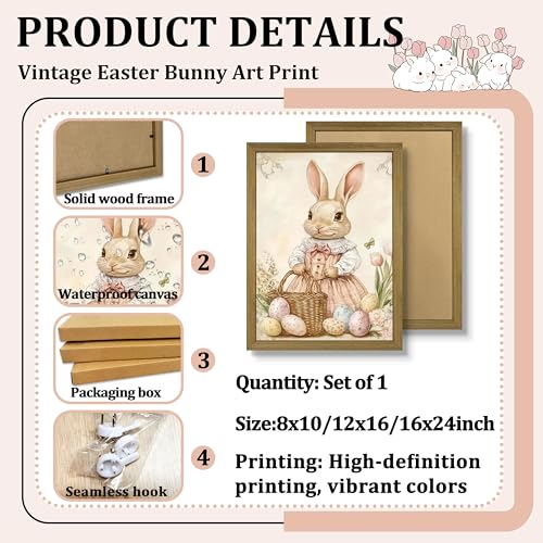Framed Easter Bunny Wall Art