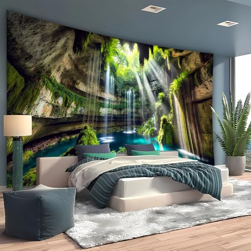Nature Tapestry Forest Tree Sea Cave Wall Hanging