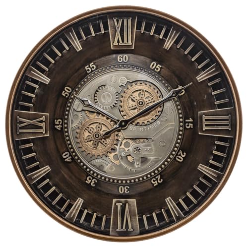 24 Inch Large Wall Clock with Moving Gears