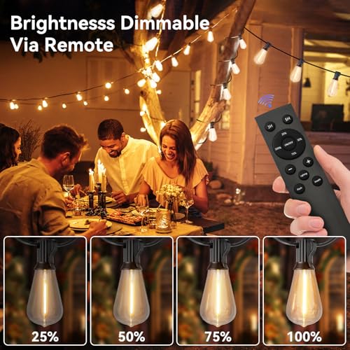 100 FT Solar String Lights Outdoor Waterproof with Remote & USB Port (100 Foot)
