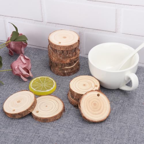 100 PCS 2.4 2.8 Inch Unfinished Wood Slices (100 Count)