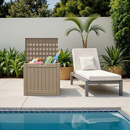 Resin Deck Box 40 Gallon Waterproof Outdoor Storage Box