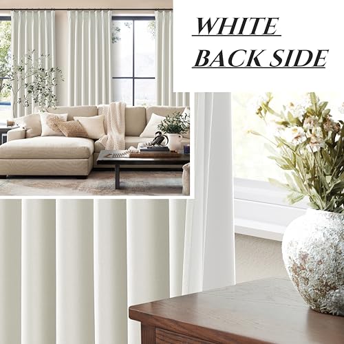 Luxury Pinch Pleated Linen 86 Inch Curtains for Living Room