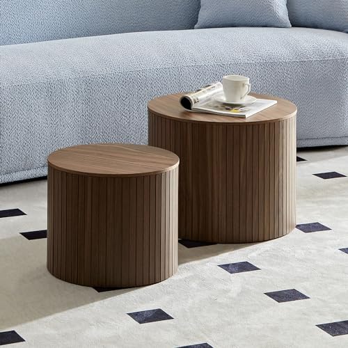 Round Nesting Coffee Table Set of 2 (2 Count)