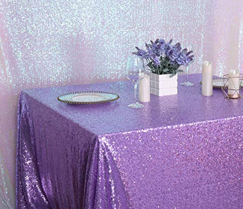 Sequin Tablecloth 50x72 Inch Lavender for Wedding Party