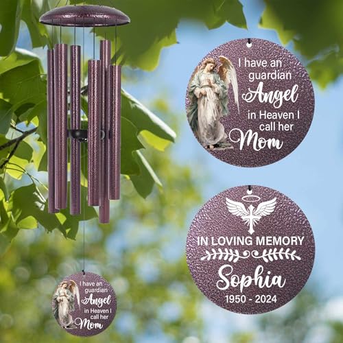 36" Large Deep Tone Personalized Sympathy Wind Chimes