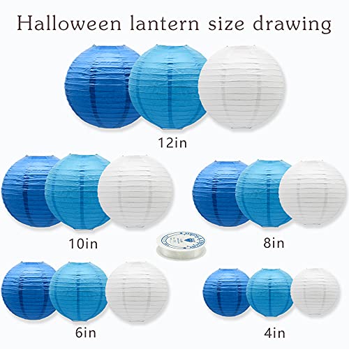 Paper Lanterns Party Decorations Blue (15 Count)