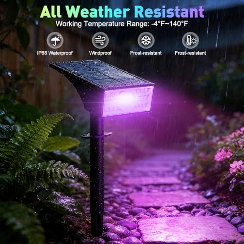 Solar Color Changing RGB Spot Lights Outdoor (2 Count)