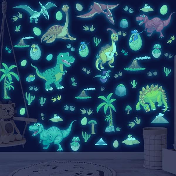 Glow in The Dark Dinosaur Wall Decals (3 Count)