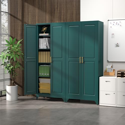 75”Metal Pantry Storage Cabinet with Doors & 4 Adjustable Shelves