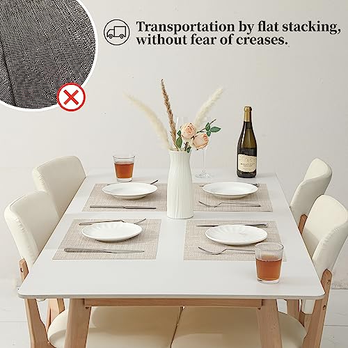 Woven Vinyl Beige Placemats Set of 24 (19.2 Count)