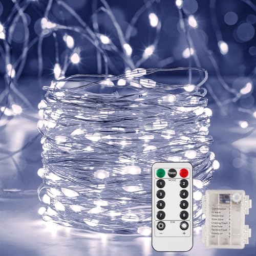 4 Pack 16.4 Ft. Battery Operated Outdoor String Lights with Remote & Timer (4 Count)