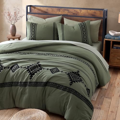 Embroidery Oversized King Comforter Set 7 Pieces Bed in a Bag