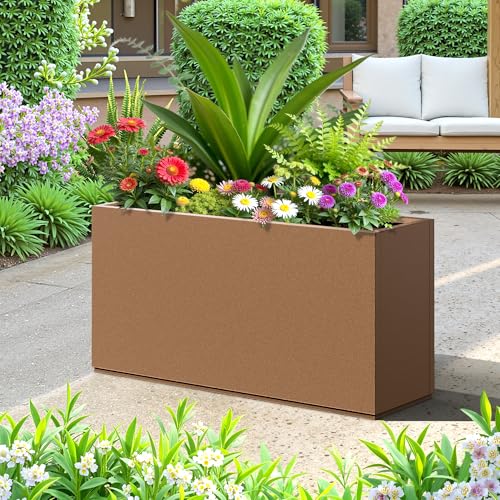 Large Metal Rectangle Planter Box for Outside