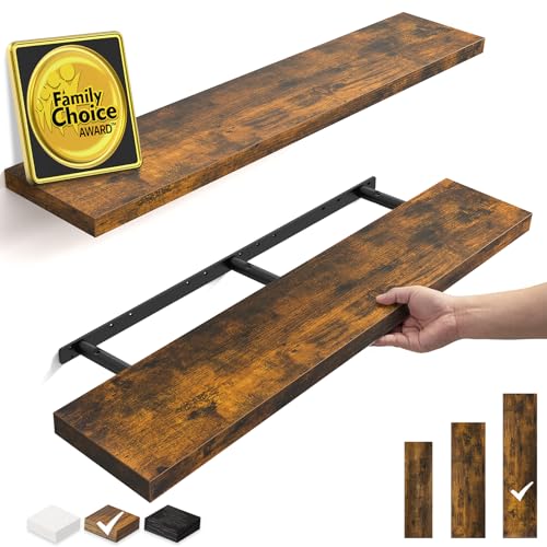 Rustic Brown Floating Shelves 47.2in