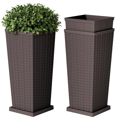 Resin 30'' Tall Planters (2 Count)