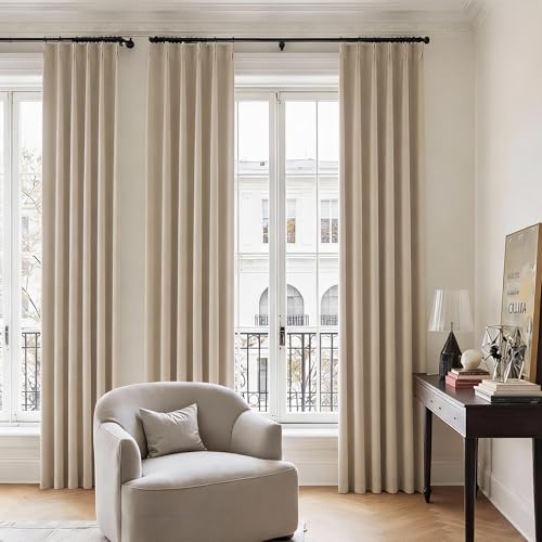 Taupe Blackout Pinch Pleated Curtains 95 Inches Long (2 Count)