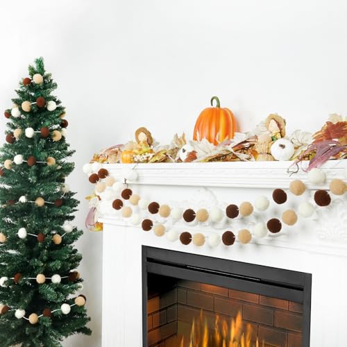 3pk Pom Pom Garland 20FT Colorful Large Felt Ball Garland for Mantle