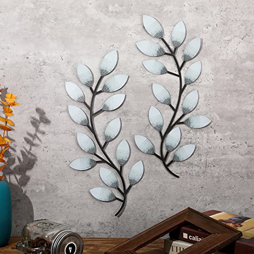 2 Pcs Metal Leaf Wall Art Vine Branch Decor (2 Count)