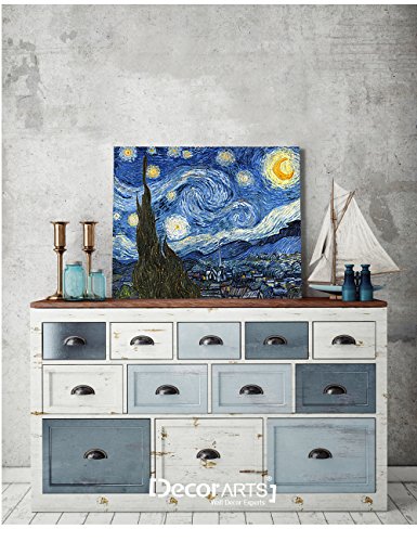 Starry Night Vincent Van Gogh Art Reproduction. Giclee Canvas Prints Wall Art for Home Decor. 20x16