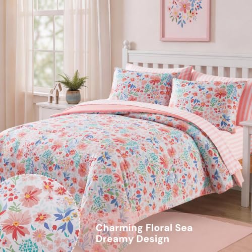 Twin XL Comforter Set with Sheets for Girls