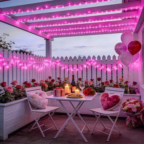 600 LED Pink Christmas String Lights Indoor Outdoor Plug in (168 Foot)