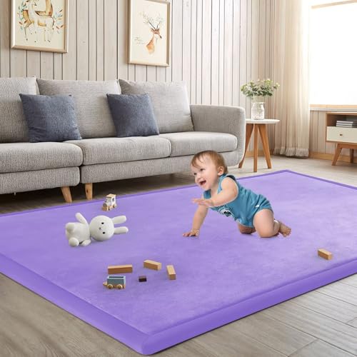 Baby Play Mat for Floor Nursery Muscle Area Rug Playroom Rug 74x50" Elastic Foam 1.3" Thick Crawling Mat for Babies