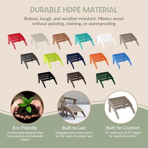 Outdoor Patio Adirondack Ottoman Foot Rest