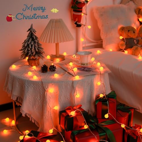 Connectable 100 LED Globe Orange Halloween Lights Indoor