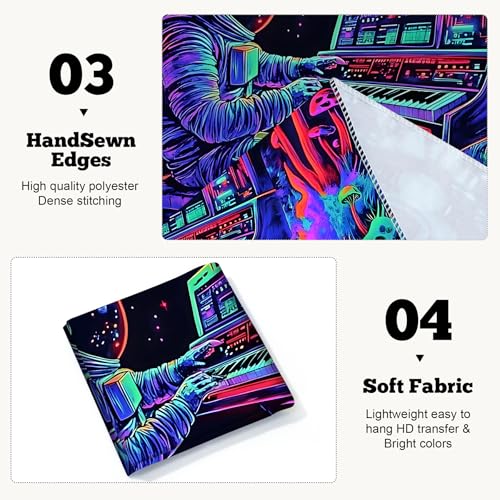 Astronaut Space Blacklight Tapestry 90"x70"