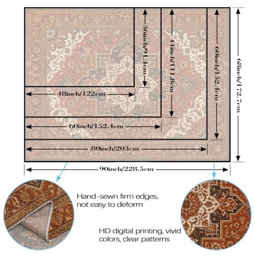 Vintage Floral Tapestry Wall Hanging Hippie Indian Bohemian Mandala Tapestry Aesthetic Retro Carpet Brown Small Tapestries for Mural Bedroom Living Room Dorm Decor 60 x 44 Inch